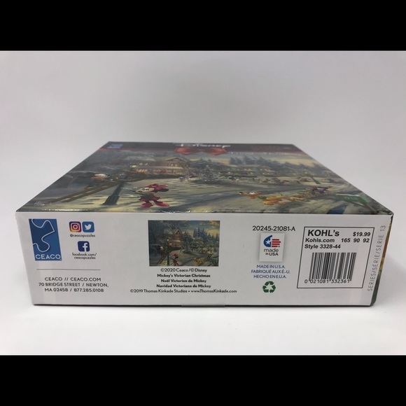 Thomas Kinkade - Mickey's Victorian Christmas 1000 Piece Puzzle w/ Poster Sealed - Picture 7 of 7